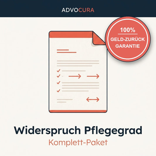 Widerspruch Pflegegrad Komplett-Paket - 100% Geld-zurueck-Garantie